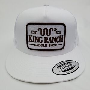 White Yupoong Flat Bill Mesh Back KING RANCH Snapback Hat
